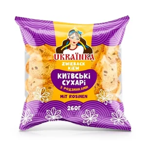 Сухари - Киевские с изюмом, Украинка, 260 г