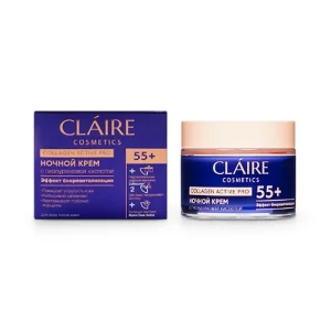Nachtcreme für das Gesicht mit Kollagen, 55+, Claire Cosmetics, 50 ml