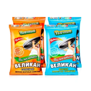 Sonnenblumenkerne-Set - Welikan,  geröstet und gesalzen, Udatschnyje, 4 x 250 g