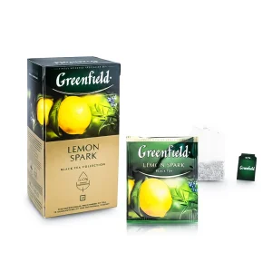 Чёрный чай - Lemon Spark, с лимоном, Greenfield, 25 x 1,5 г