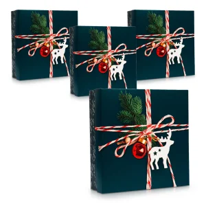 Коробка подарочная - Новогодняя посылка, картон, 26 х 26 х 8 см, 4 шт.