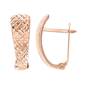 Серьги, красное золото 585°, английская застежка, 15 мм