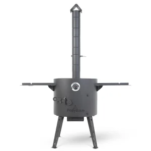 Feuerofen Utschak Ø 40 cm mit Abzugsrohr, für Kasan 12 L, Thermometer, Ablagetischen,