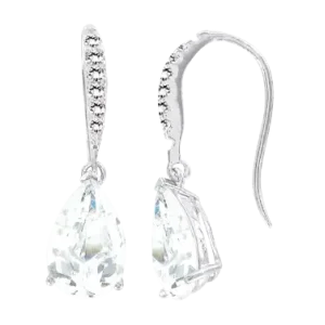 Серьги, серебро 925°, фианит, застежка-петля, 27 мм