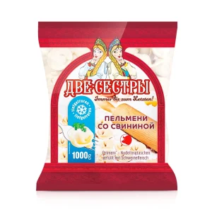 Пельмени Две Сестры, с начинкой мяса свинины, 1 кг