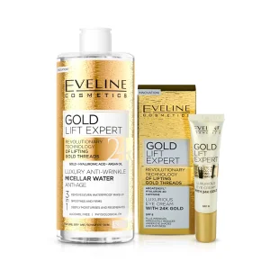 Набор для лица - Gold Lift Expert ,  мицеллярна вода + крем для век, Eveline Cosmetics