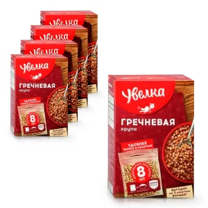Крупа гречневая в пакетиках, Увелка, 5 х 640 г