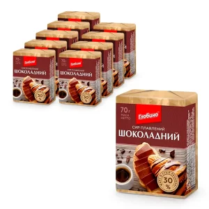 Сыр плавленый - Глобино, со вкусом шоколада, 30%, 10 х 70 г