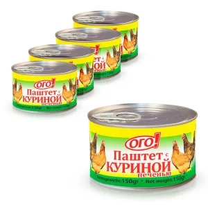 Паштет с куриной печенью, Ого, 5 х 150 г