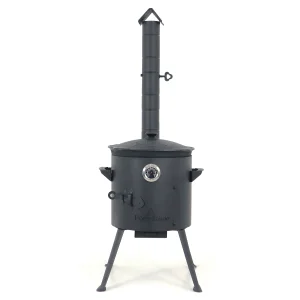 Учаг печь Ø 36 см + чугунный казан 10 л, Ø38,5 см, круглое дно + кухонные принадлежности, узбекский чугунный казан для гриля и плова