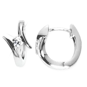 Серьги, серебро 925°, фианит, конго, 13 мм