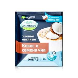 Haferflocken, mit Kokosnuss und Chiasamen, Gudwill, 35 g