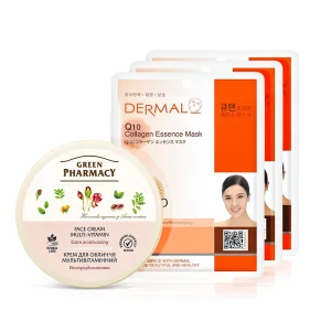 Набор для лица - Мультивитаминный, экстраувлажнение, крем + маска: 3 шт.