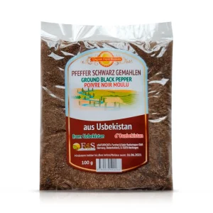 Gemahlener schwarzer Pfeffer, 100g aus Usbekistan
