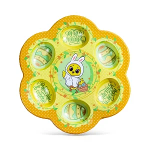 Osterständer für 6 Eier und 1 Kulitsch - Küken, Kunststoff, Ø 22 cm