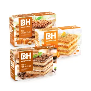 Набор бисквитных тортов - Baker House, 3 x 350 г