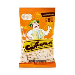 Тыквенные семечки жареные, солёные, Сан Саныч, 80 г