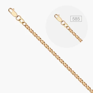 Armband, Rotgold 585°, Länge 18 cm, Ø 0,5 mm, Breite 2 mm 2,0 gr