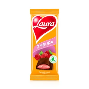 Шоколад молочный с малиновой начинкой, Laura, 92 г