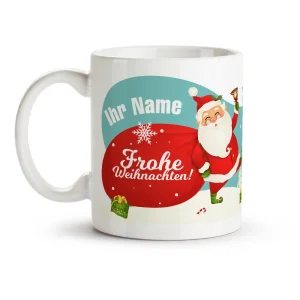 Кружка именная - Frohe Weihnachten, 2026, керамика, 330 мл