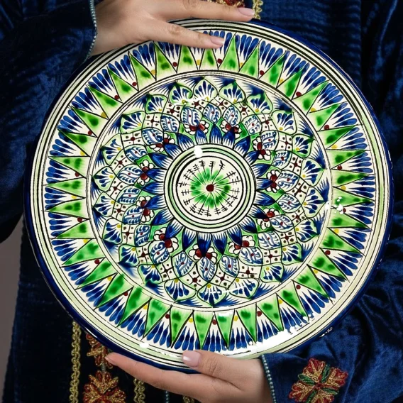 Lagan Teller - Risсhtan, Keramik, Handarbeit, Muster MIX, Ø 27 cm