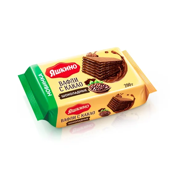 Вафли с какао - шоколадные, Яшкино, 200 г