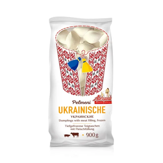 Pelmeni, Teigtaschen Ukrainische, mit Schweine- und Rindfleischfüllung, handgemacht, Alexander, 900 g