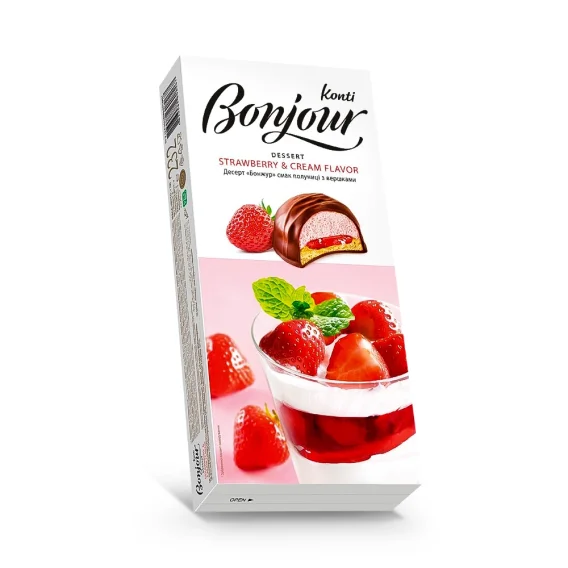 Schaumzuckerware - Bonjour souffle, mit Erdbeer-Sahnegeschmack, Konti, 232 g