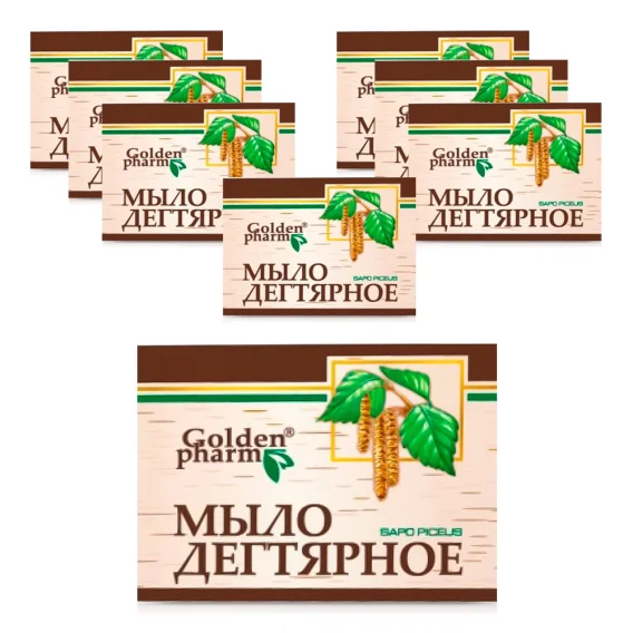 Seife - Teer, Golden Pharm, 70 g х 8