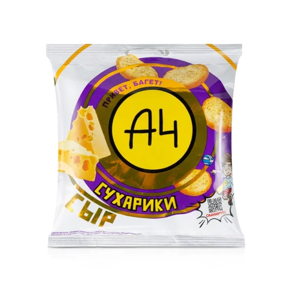 Weizen-Croutons - А4, mit Käsegeschmack, Priwet Baget, 40 g