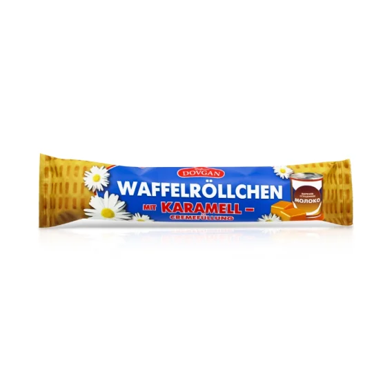 Waffelröllchen mit Karamellcremefüllung, Dovgan, 45 g