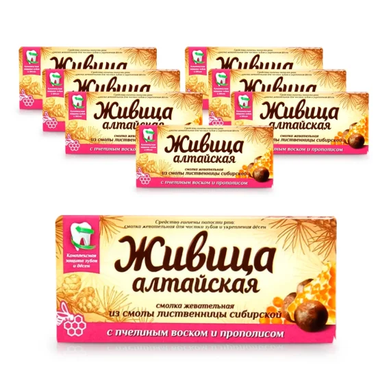 Harz - Altai aus sibirischem Lärchenharz, mit Bienenwachs und Propolis, 4 Stk. х 8
