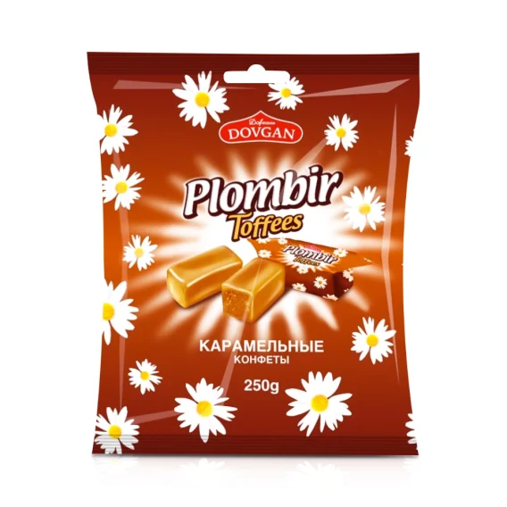 Конфеты - Пломбир Тоффи, со вкусом карамели, 250 г
