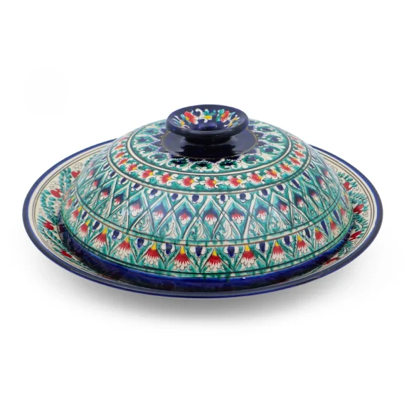 Lagan mit Deckel- KaraKalam LK-004, Rischtan Keramik, Ø 42 cm