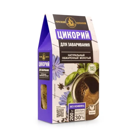 Цикорий натуральный жареный, молотый, Русский цикорий, 200 г