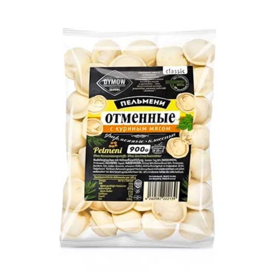 Pelmeni, Teigtaschen - Otmennye, mit Hähnchenfleisch, Dymow, 900 g