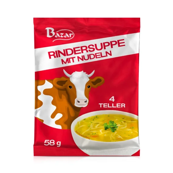 Rindersuppe mit Nudeln, Bazar, 58 g