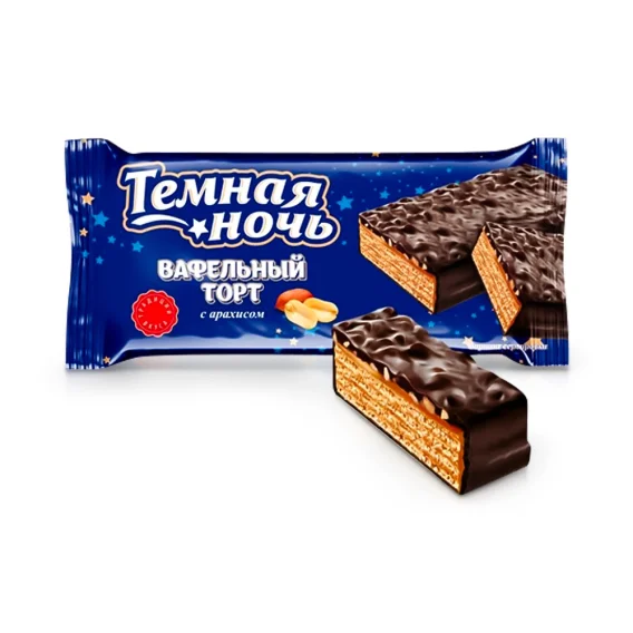 Waffeltorte  - Temnaja Notsch, mit Erdnüssen, Nevskij Konditer, 200 g