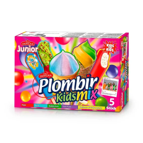 Мороженое - Пломбир, Kidsmix, Dovgan, 5 шт., 450 мл