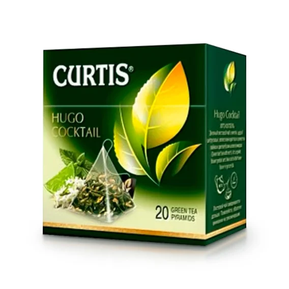 Чай зелёный - Hugo Coctail, с мятой и ароматом лайма, Curtis, 20 пакетиков