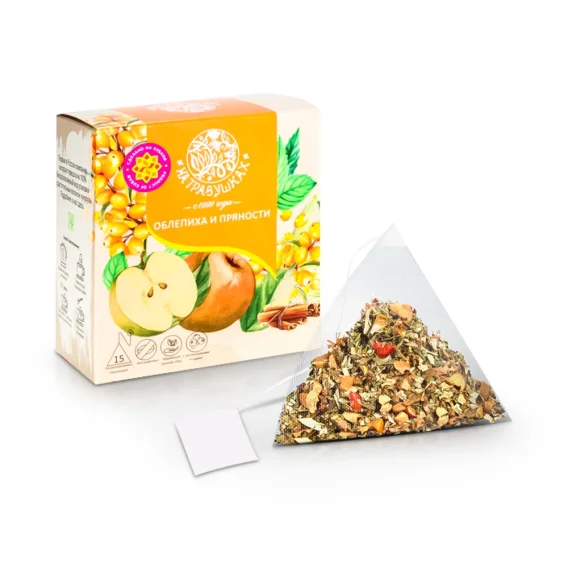 Чай - На травушках, Облепиха и пряности, 15 х 2,5 г