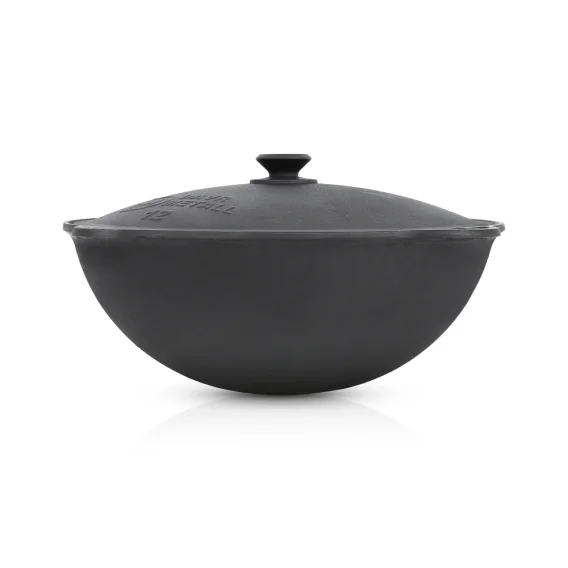 Казан чугунный, алюминиевая крышка, круглое дно, Ø 42,5 см, 12 л