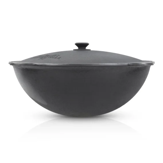 Казан чугунный, алюминиевая крышка, круглое дно, 22 л, Ø  52,7 см