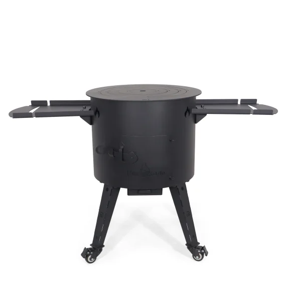 Feuerofen Utschak Ø 44 cm, für Kasan 16 l, Transportrollen, Ablagetischen, Ofenplatte