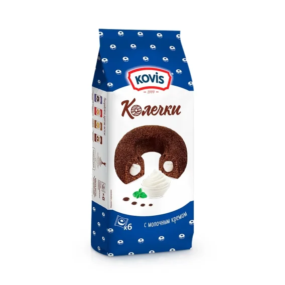 Колечки бисквитные с молочным кремом, Kovis, 240 г