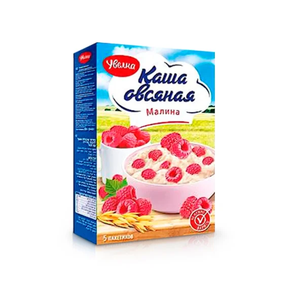 Каша овсяная - Сиюминутка, с малиной, 5 x 40 г