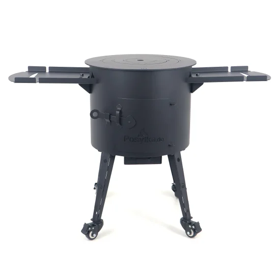 Feuerofen Utschak Ø 40 cm, für Kasan 12 L, Transportrollen, Ablagetischen, Ofenplatte