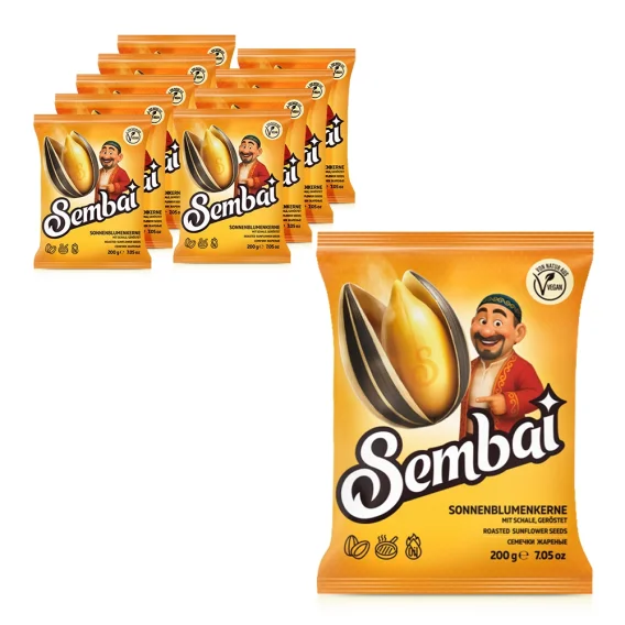 Семечки - Sembai, полосатые, жареные, 10 х 200 г