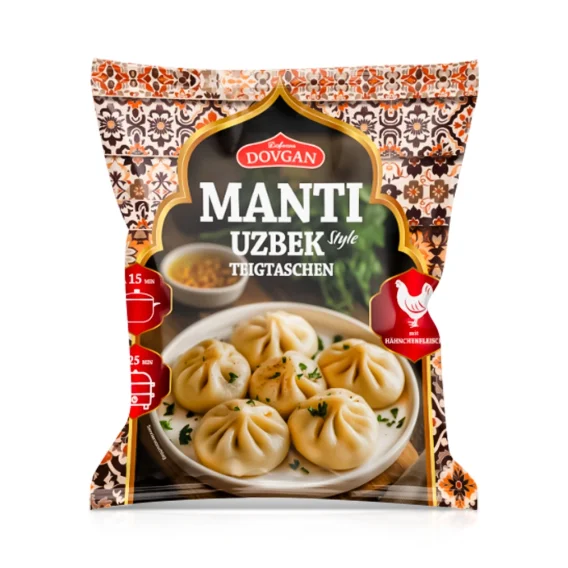 Манты по-узбекски, с начинкой мяса курицы, Dovgan, 420 г