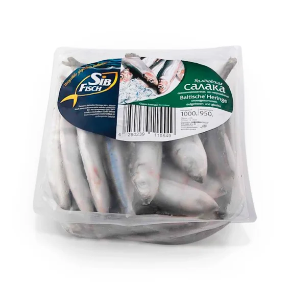 Салака балтийская, непотрошеная, Sib Fisch, 1 кг